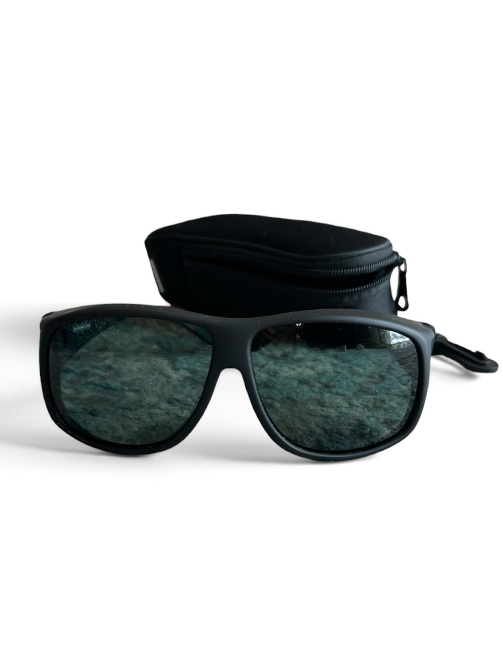 Cocoons Matte Black aviator Polarized fitover Sunglasses with Case